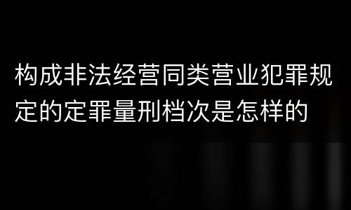 构成非法经营同类营业犯罪规定的定罪量刑档次是怎样的