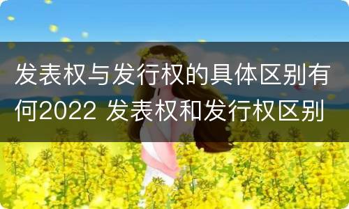 发表权与发行权的具体区别有何2022 发表权和发行权区别