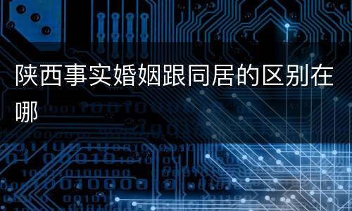 陕西事实婚姻跟同居的区别在哪