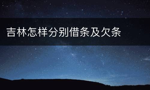 吉林怎样分别借条及欠条