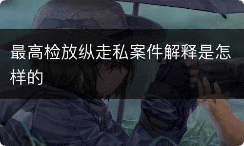 最高检放纵走私案件解释是怎样的