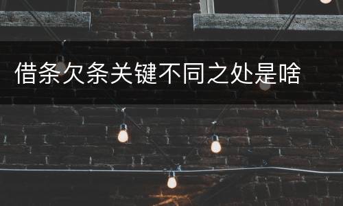 借条欠条关键不同之处是啥