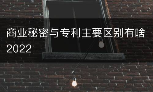 商业秘密与专利主要区别有啥2022