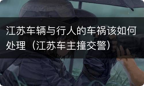 江苏车辆与行人的车祸该如何处理（江苏车主撞交警）