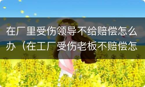 在厂里受伤领导不给赔偿怎么办（在工厂受伤老板不赔偿怎么办）