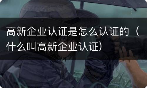 高新企业认证是怎么认证的（什么叫高新企业认证）