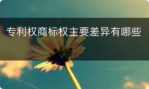 专利权商标权主要差异有哪些