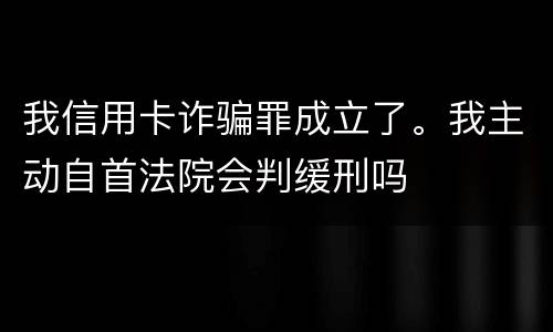 我信用卡诈骗罪成立了。我主动自首法院会判缓刑吗