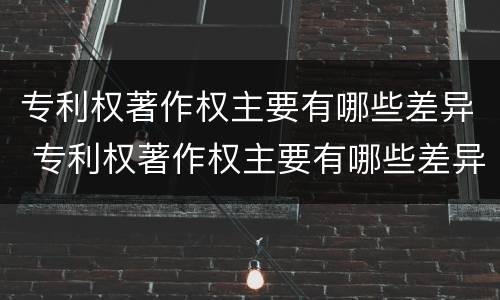 专利权著作权主要有哪些差异 专利权著作权主要有哪些差异性