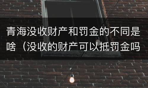青海没收财产和罚金的不同是啥（没收的财产可以抵罚金吗）