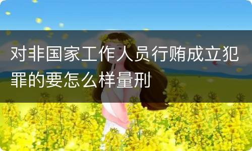 对非国家工作人员行贿成立犯罪的要怎么样量刑