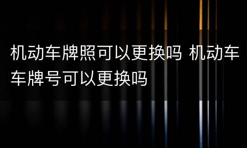 机动车牌照可以更换吗 机动车车牌号可以更换吗