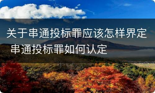 关于串通投标罪应该怎样界定 串通投标罪如何认定