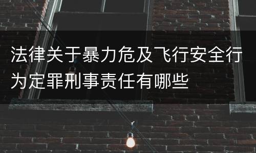 法律关于暴力危及飞行安全行为定罪刑事责任有哪些