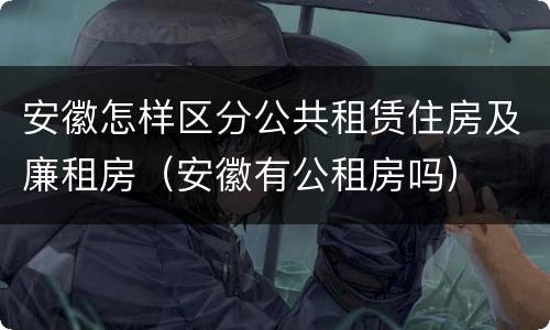 安徽怎样区分公共租赁住房及廉租房（安徽有公租房吗）