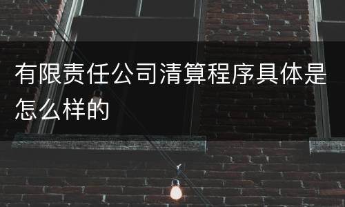 有限责任公司清算程序具体是怎么样的