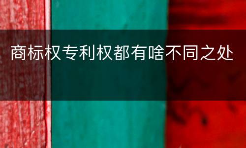 商标权专利权都有啥不同之处