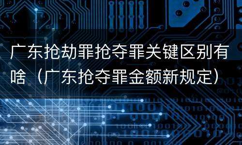 广东抢劫罪抢夺罪关键区别有啥（广东抢夺罪金额新规定）