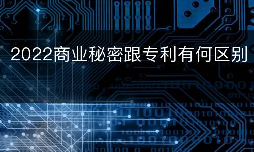 2022商业秘密跟专利有何区别