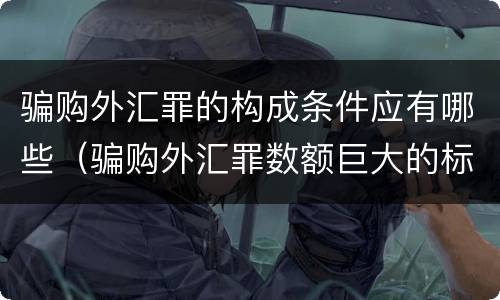 骗购外汇罪的构成条件应有哪些（骗购外汇罪数额巨大的标准）