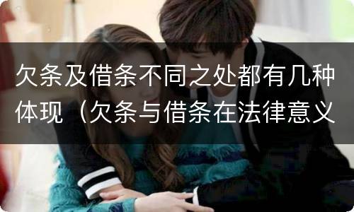 欠条及借条不同之处都有几种体现（欠条与借条在法律意义上的不同）
