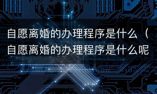 自愿离婚的办理程序是什么（自愿离婚的办理程序是什么呢）