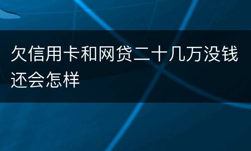 欠信用卡和网贷二十几万没钱还会怎样