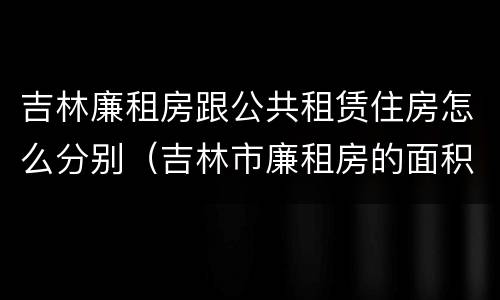 吉林廉租房跟公共租赁住房怎么分别（吉林市廉租房的面积一般多大）