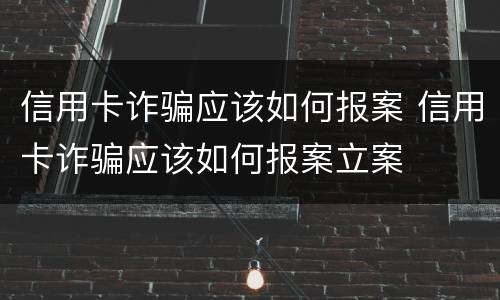 信用卡诈骗应该如何报案 信用卡诈骗应该如何报案立案