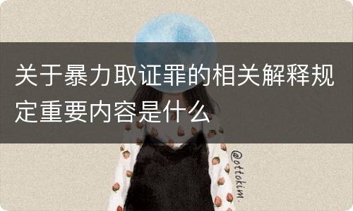关于暴力取证罪的相关解释规定重要内容是什么
