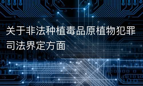 关于非法种植毒品原植物犯罪司法界定方面