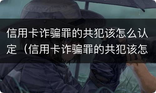信用卡诈骗罪的共犯该怎么认定（信用卡诈骗罪的共犯该怎么认定罪名）