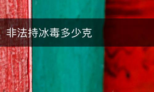 非法持冰毒多少克