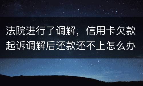 法院进行了调解，信用卡欠款起诉调解后还款还不上怎么办