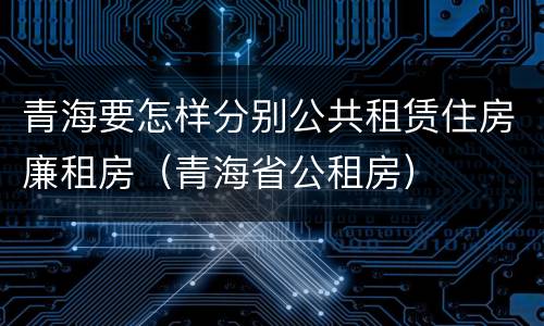 青海要怎样分别公共租赁住房廉租房（青海省公租房）