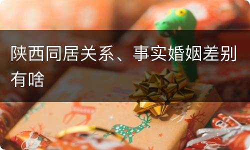 陕西同居关系、事实婚姻差别有啥