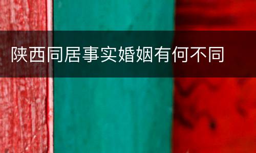陕西同居事实婚姻有何不同