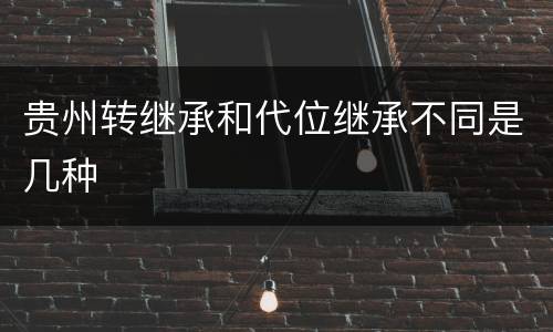 贵州转继承和代位继承不同是几种