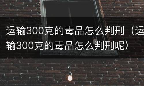 运输300克的毒品怎么判刑（运输300克的毒品怎么判刑呢）