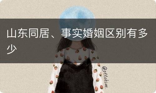 山东同居、事实婚姻区别有多少