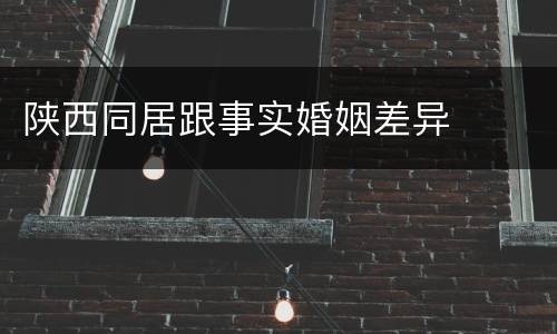 陕西同居跟事实婚姻差异