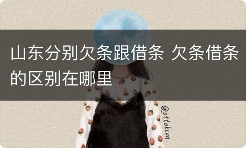 山东分别欠条跟借条 欠条借条的区别在哪里