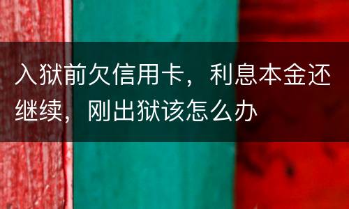 入狱前欠信用卡，利息本金还继续，刚出狱该怎么办