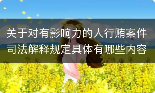 关于对有影响力的人行贿案件司法解释规定具体有哪些内容