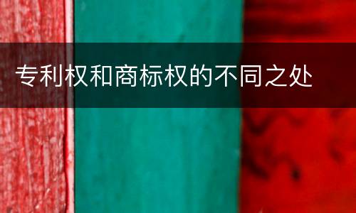 专利权和商标权的不同之处