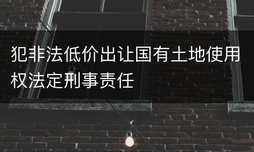 犯非法低价出让国有土地使用权法定刑事责任