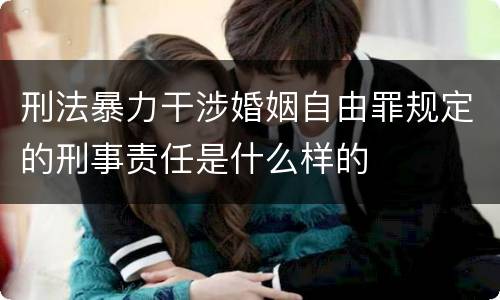 刑法暴力干涉婚姻自由罪规定的刑事责任是什么样的