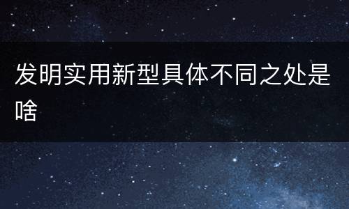 发明实用新型具体不同之处是啥