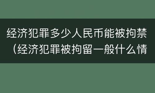 经济犯罪多少人民币能被拘禁（经济犯罪被拘留一般什么情况）