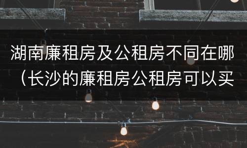 湖南廉租房及公租房不同在哪（长沙的廉租房公租房可以买卖吗?）
